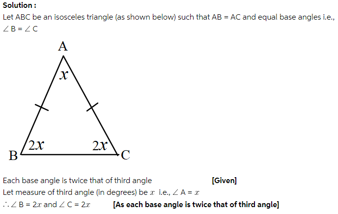 Z00064. Suppose an isosceles triangle has base angles that each measure ...